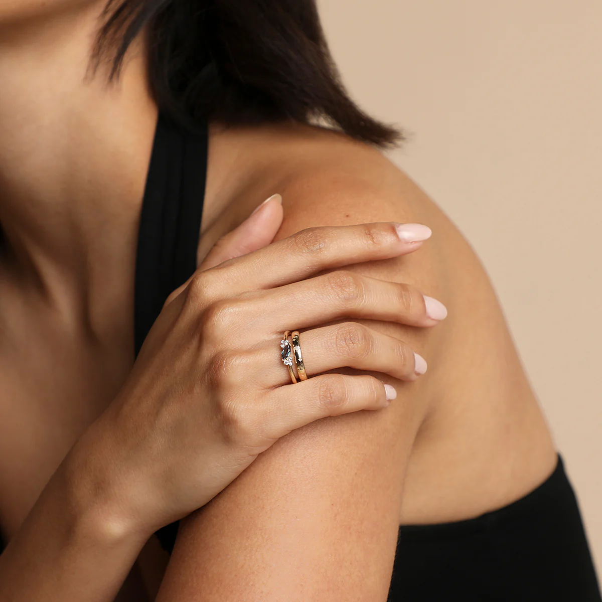 Alexandrite Diamond Milestone Ring in Solid Gold - Image 6