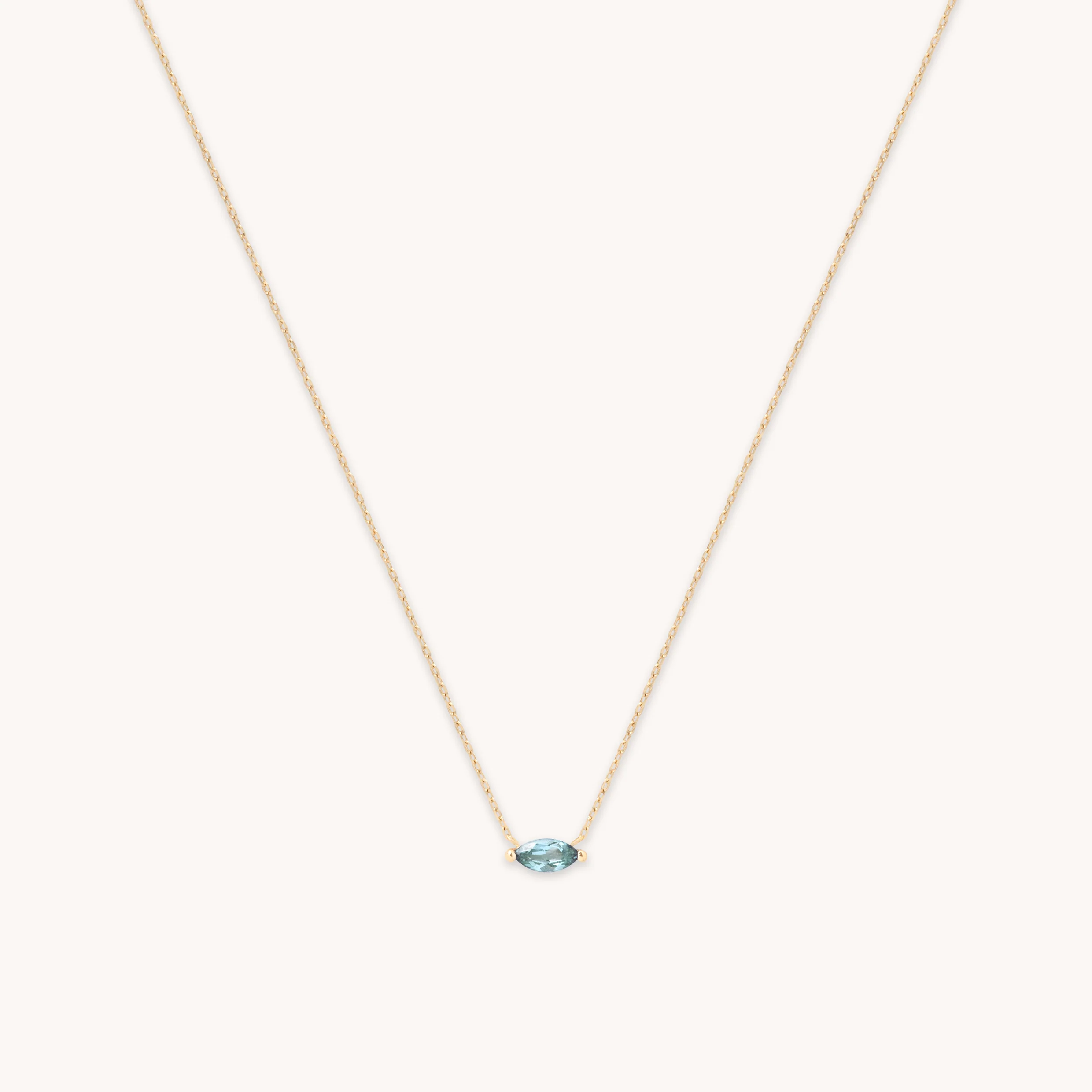 Alexandrite Marquise Necklace in Solid Gold
