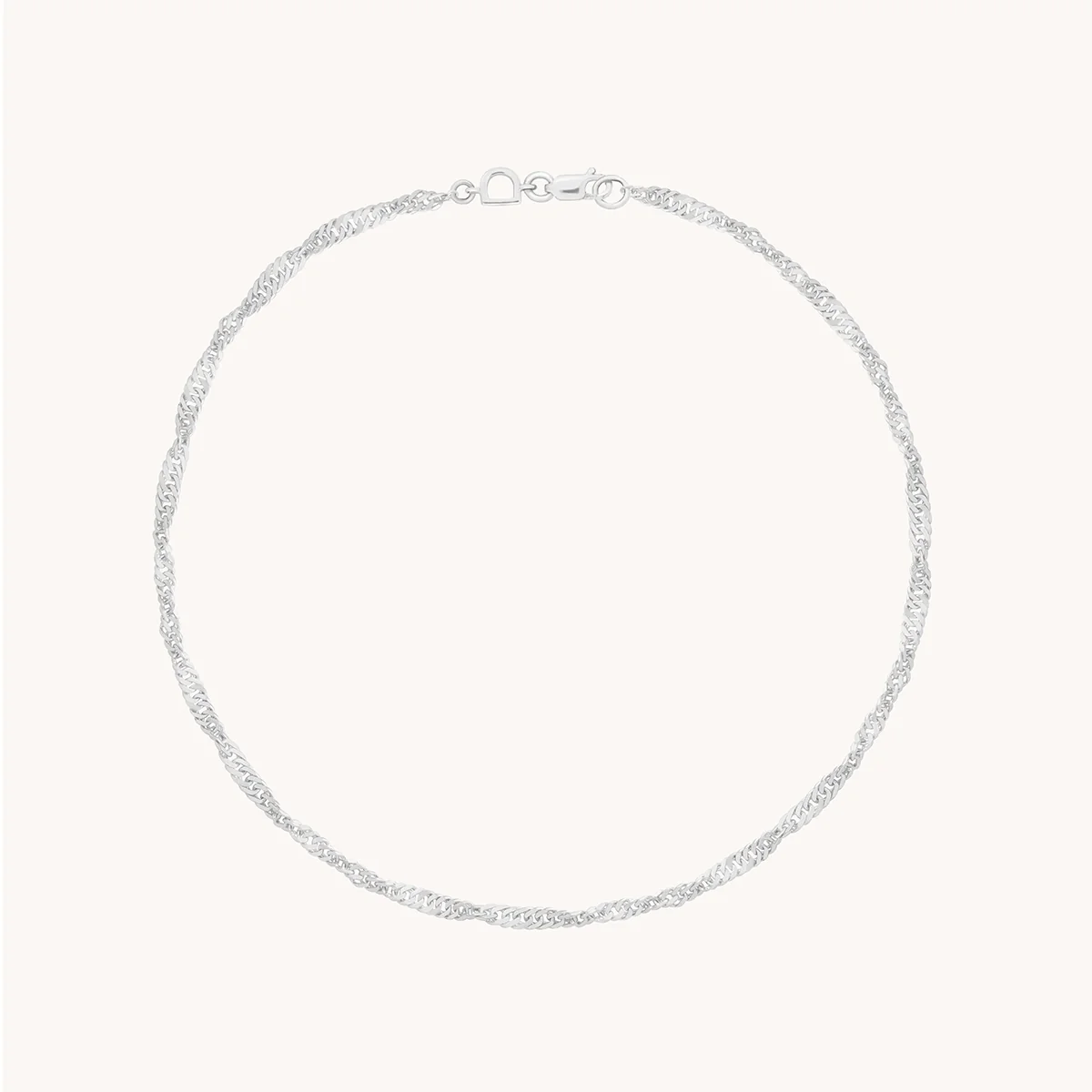 Bold Astrid Chain Anklet in Solid White Gold