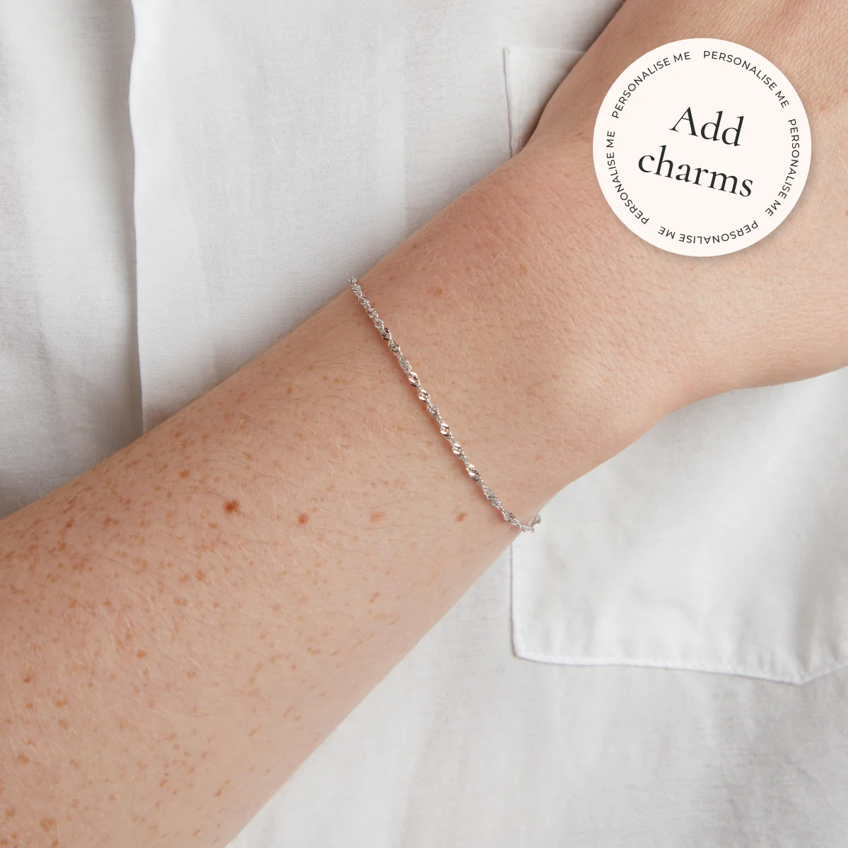 Bold Astrid Chain Bracelet in Solid White Gold - Image 2