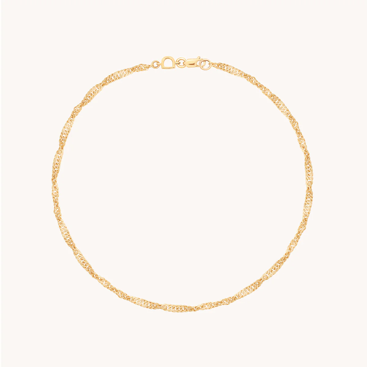 Bold Astrid Story Chain Anklet in Solid Gold