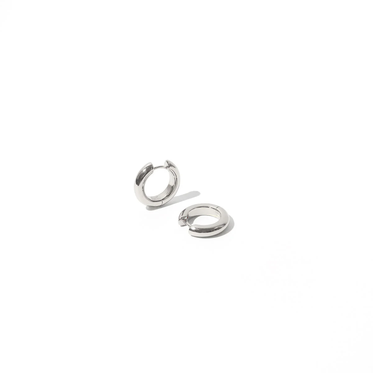 Bold Medium Hoops in Silver - Image 3