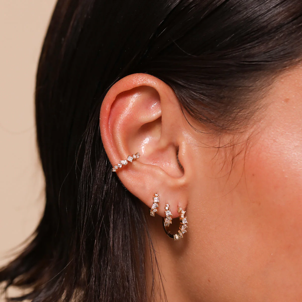 Celestial Crystal Ear Cuff in Gold - Image 4