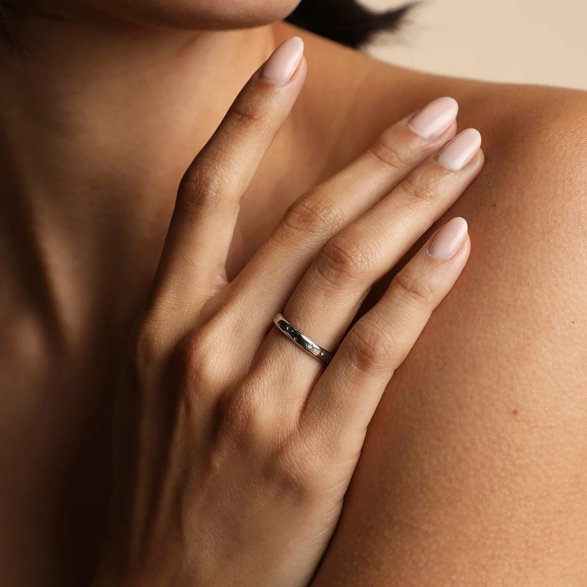 Cosmic Diamond Milestone Ring in Solid White Gold - Image 2