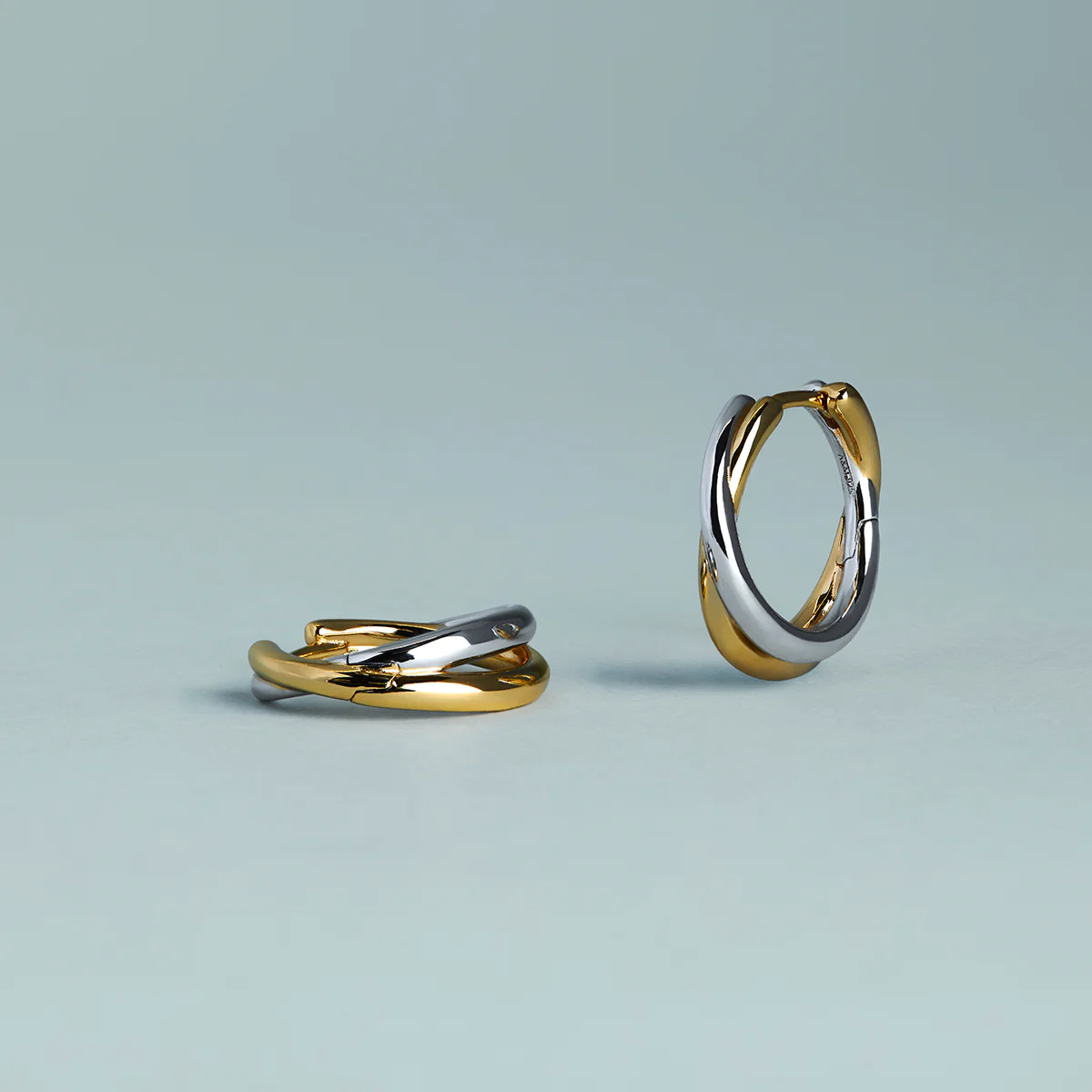 Crossover Illusion Hoops in Mixed Metal - Image 7
