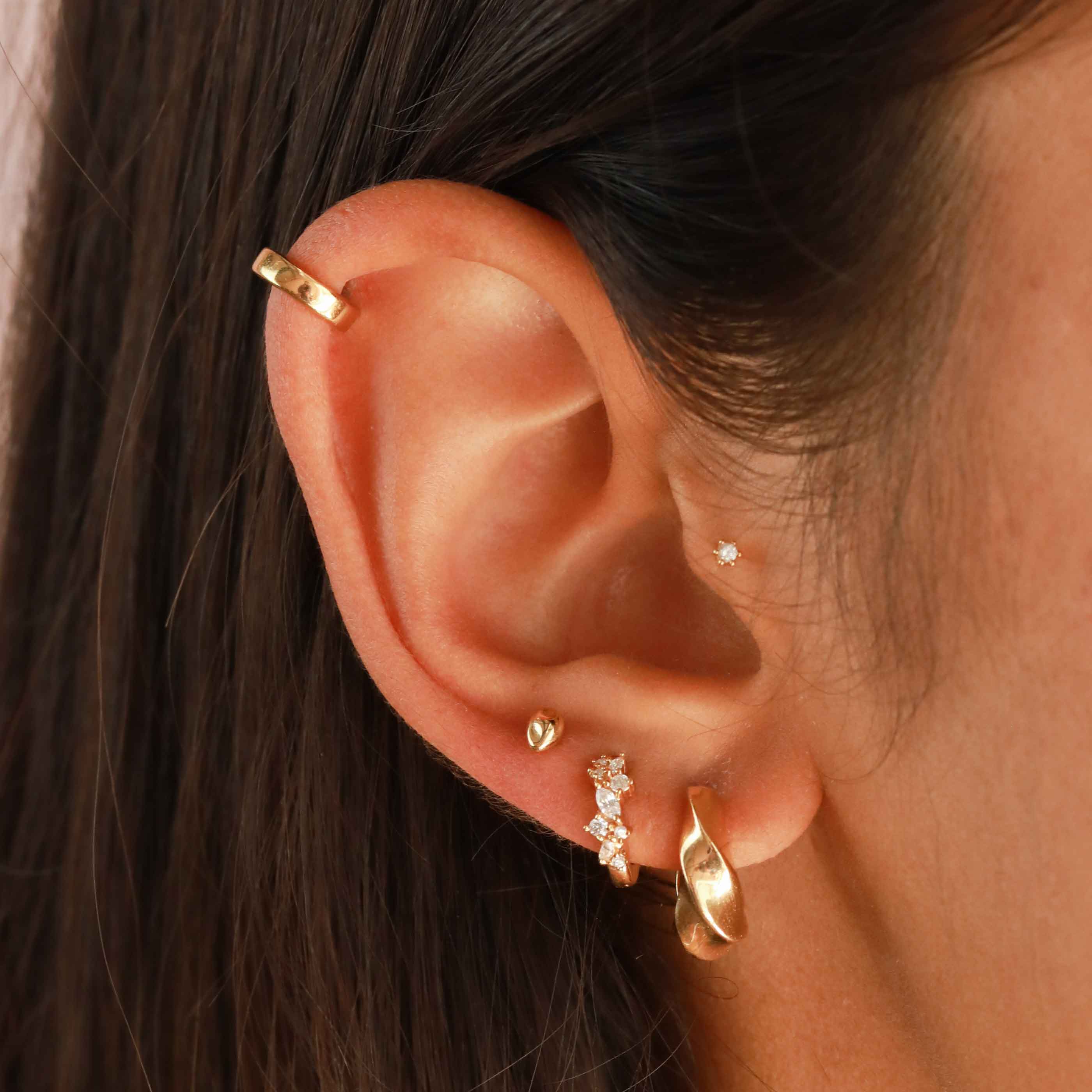 Crystal Cluster Huggies in Gold - Image 4