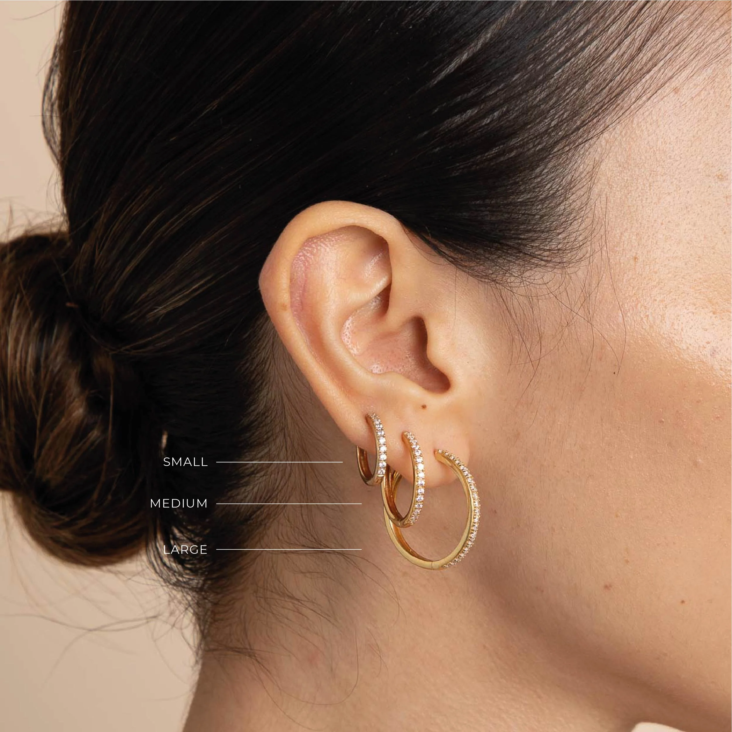 Essential Crystal Small Hoops in Gold - Image 4