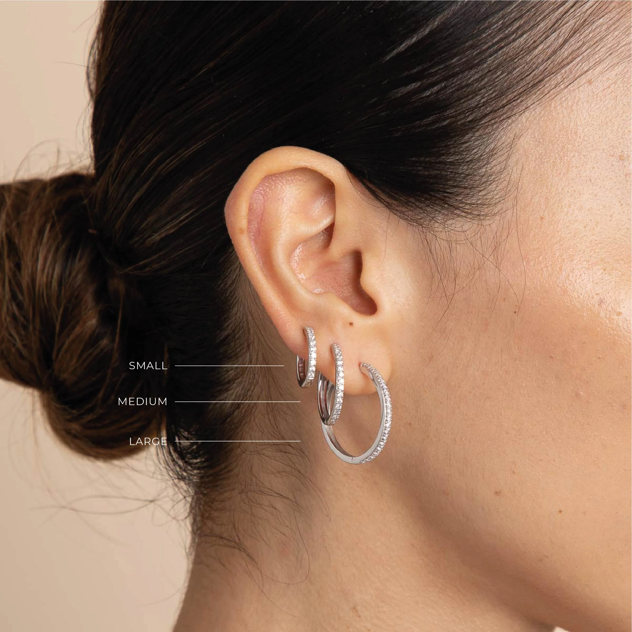 Essential Crystal Small Hoops in Silver - Image 4