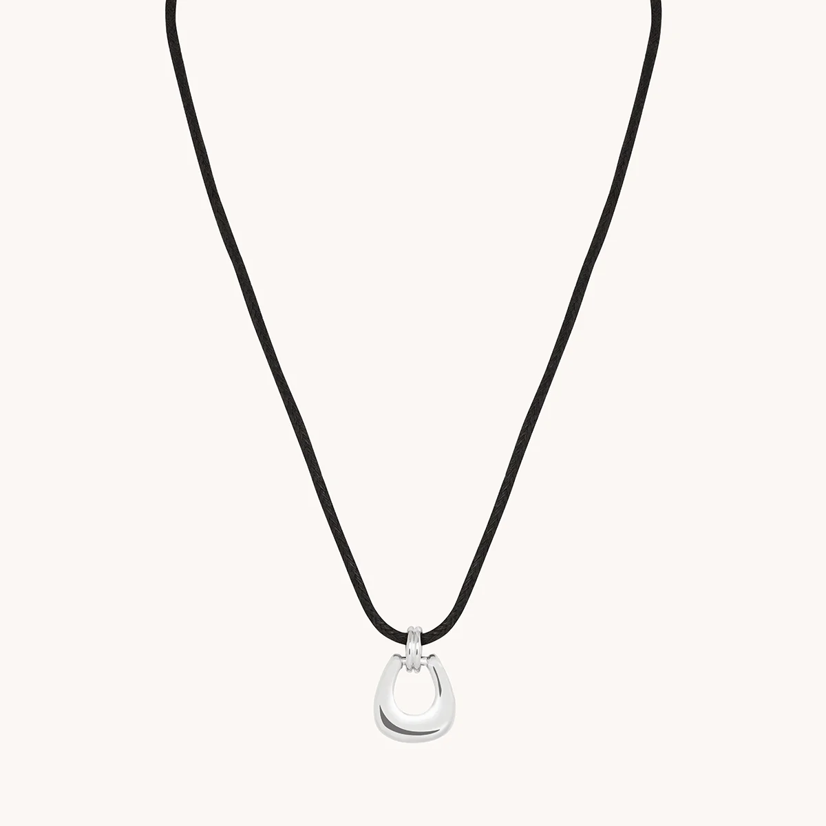 Hardware Pendant Cord Necklace in Silver