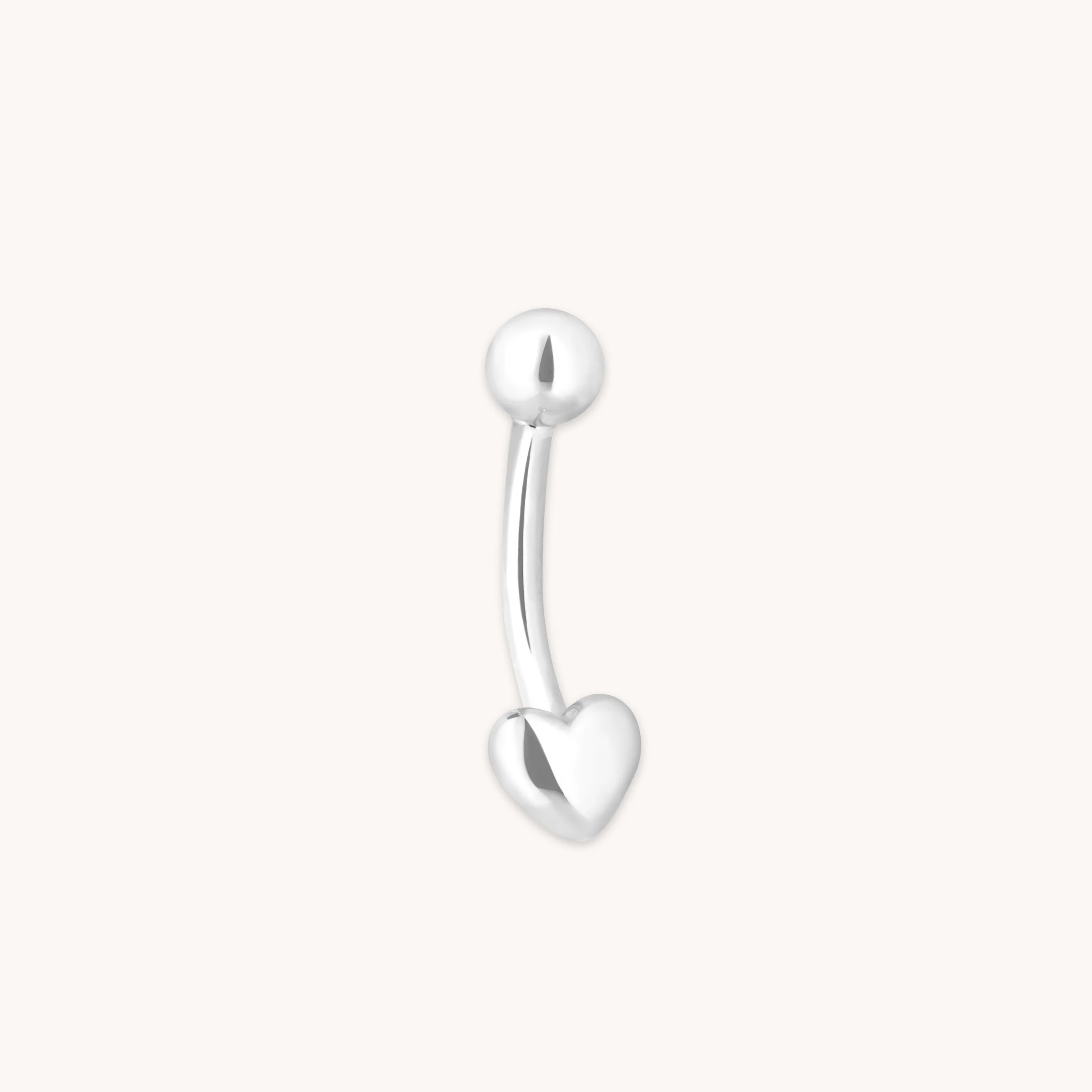 Heart Rook Bar in Solid White Gold