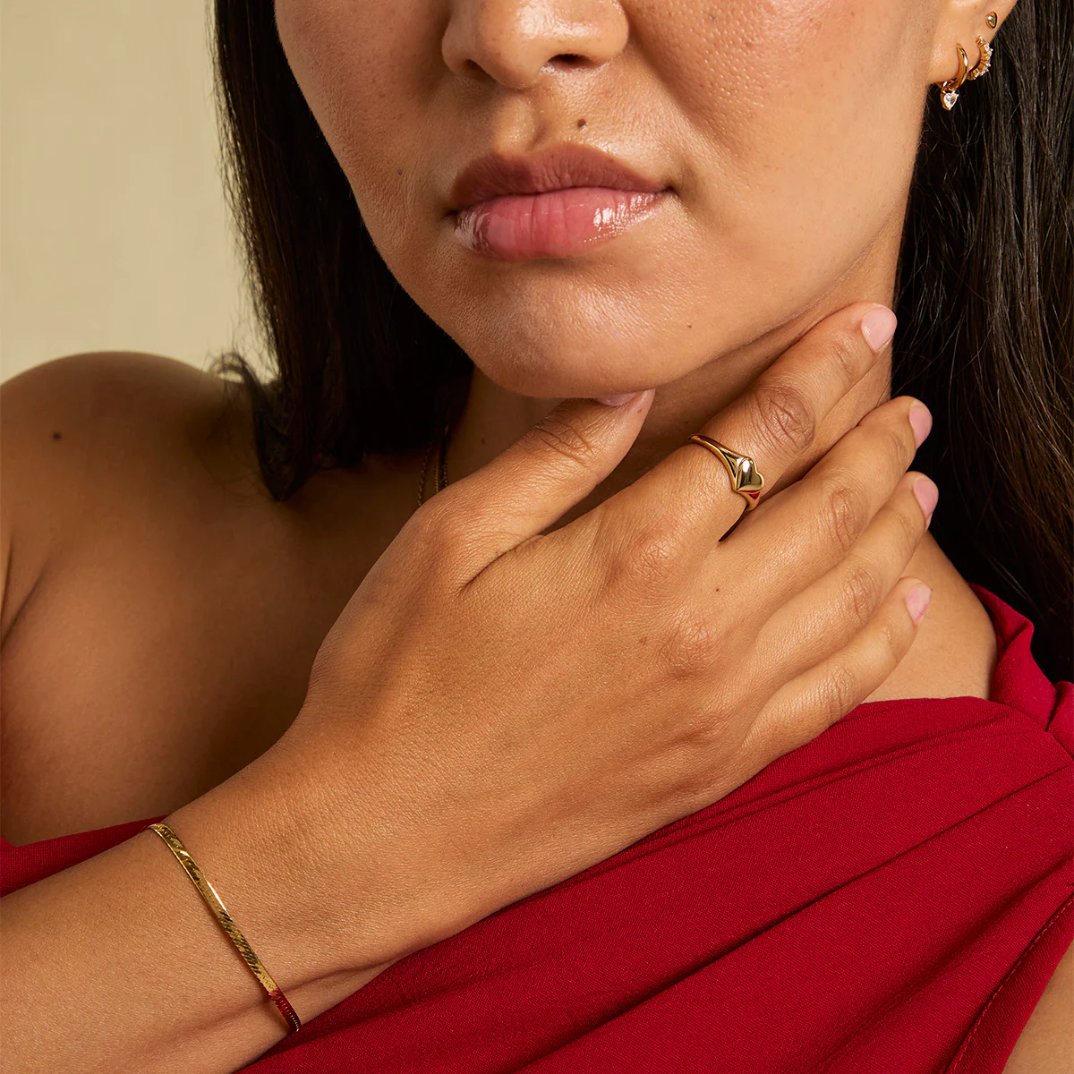 Heart Signet Ring in Gold - Image 4