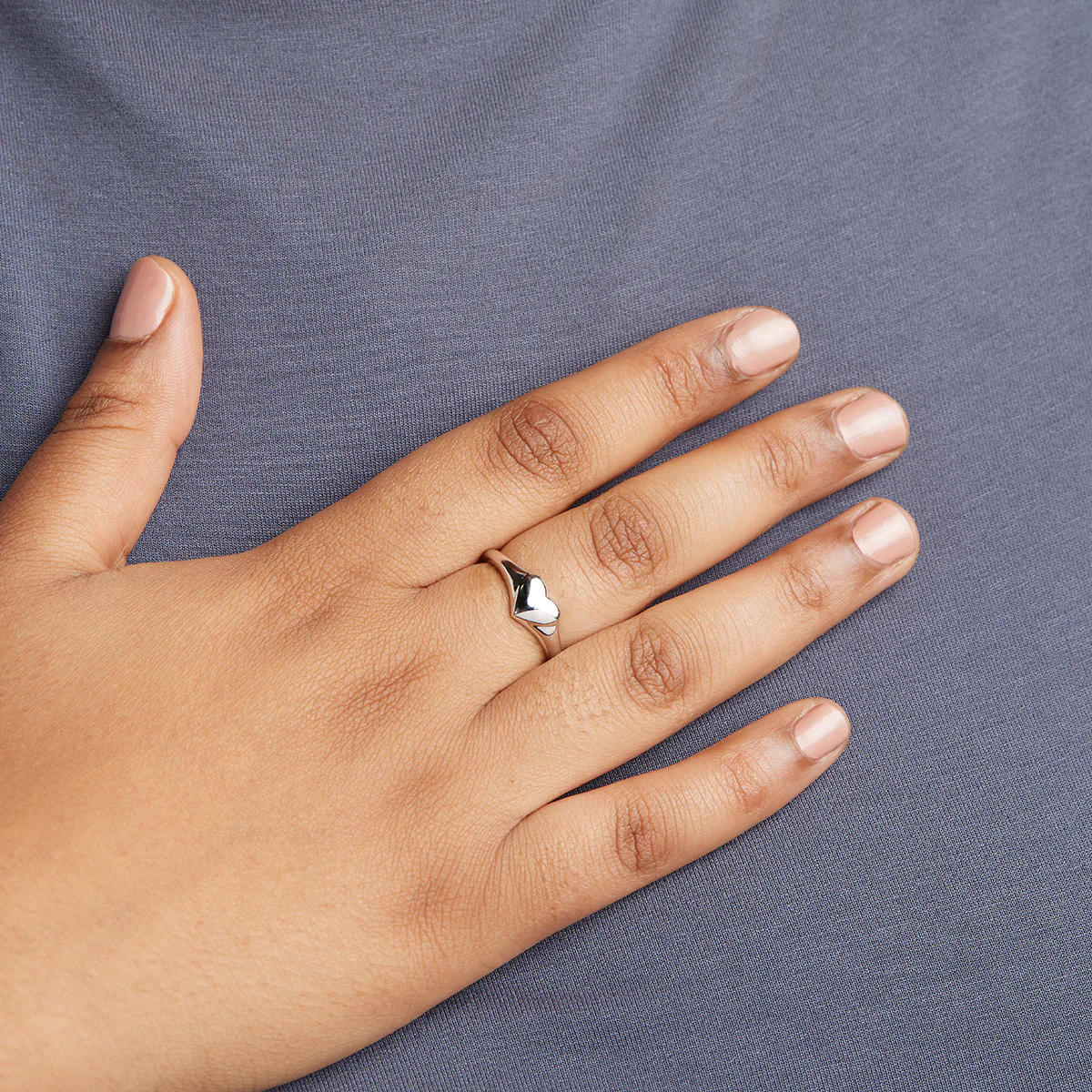 Heart Signet Ring in Silver - Image 4