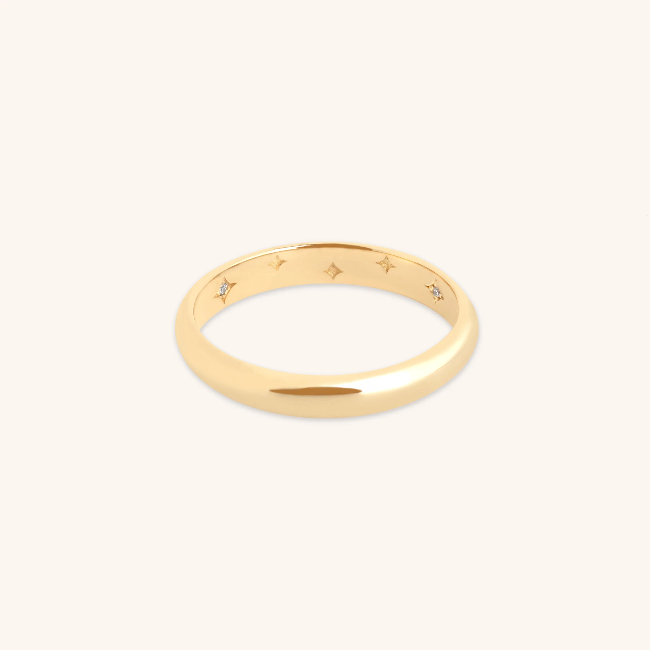 Hidden Diamond Milestone Ring in Solid Gold
