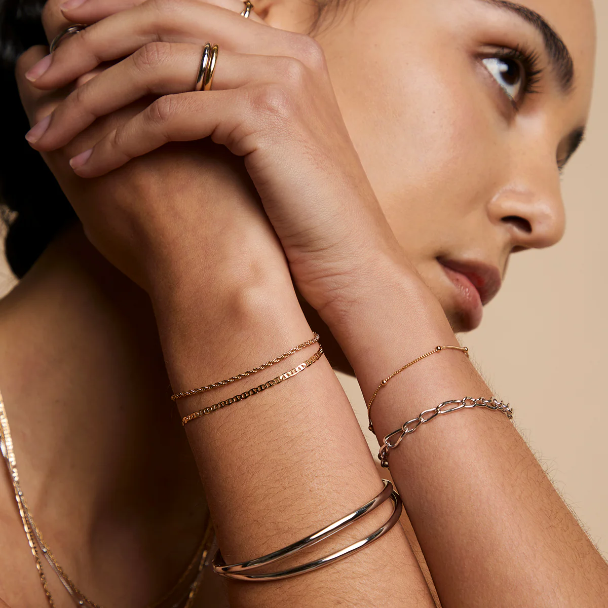 Illusion Double Chain Bracelet in Gold - Image 4
