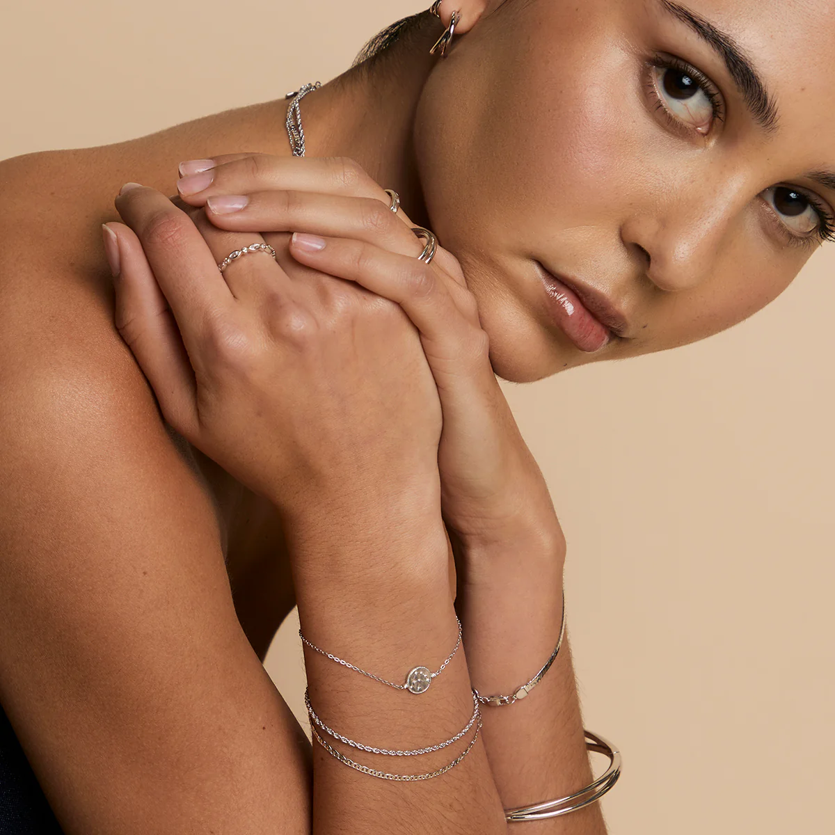 Illusion Double Chain Bracelet in Silver - Image 6