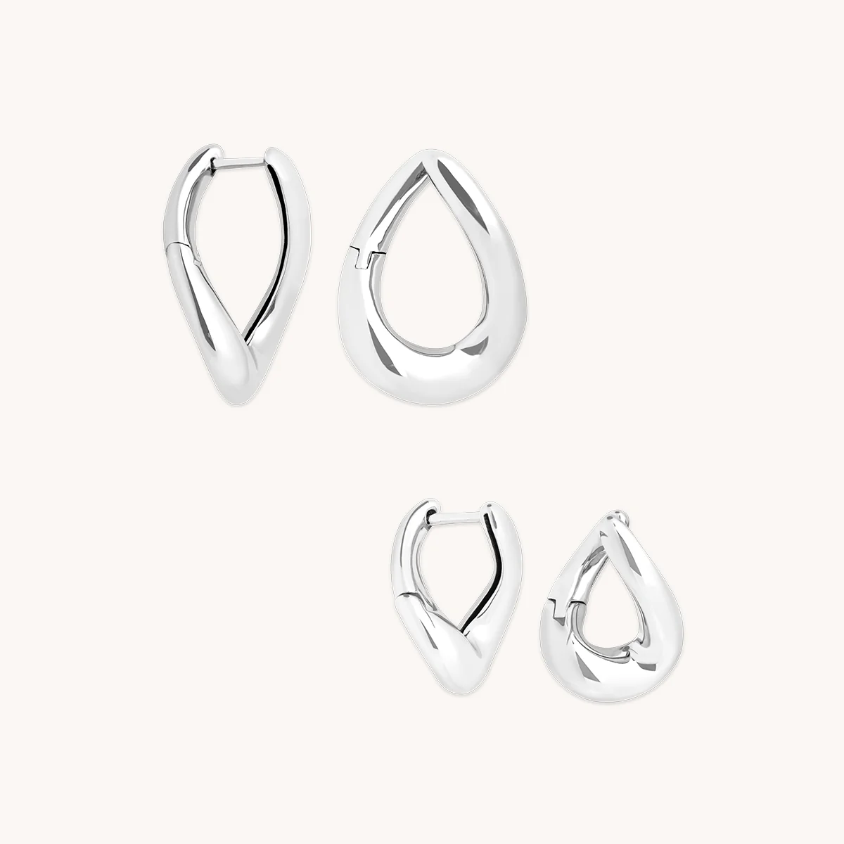 Molten Hoops Stacking Set in Silver