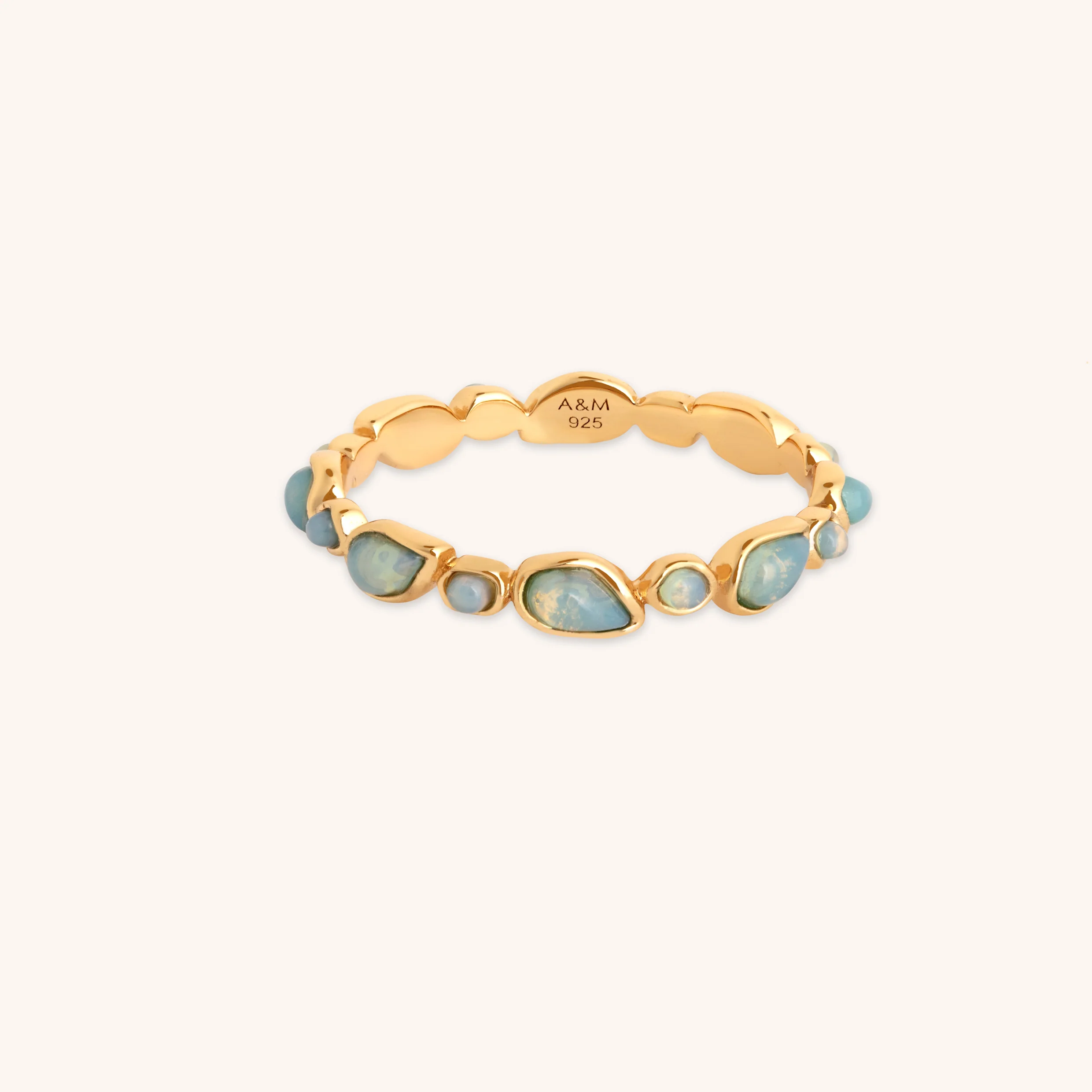 Opal Pear Band Ring in Gold
