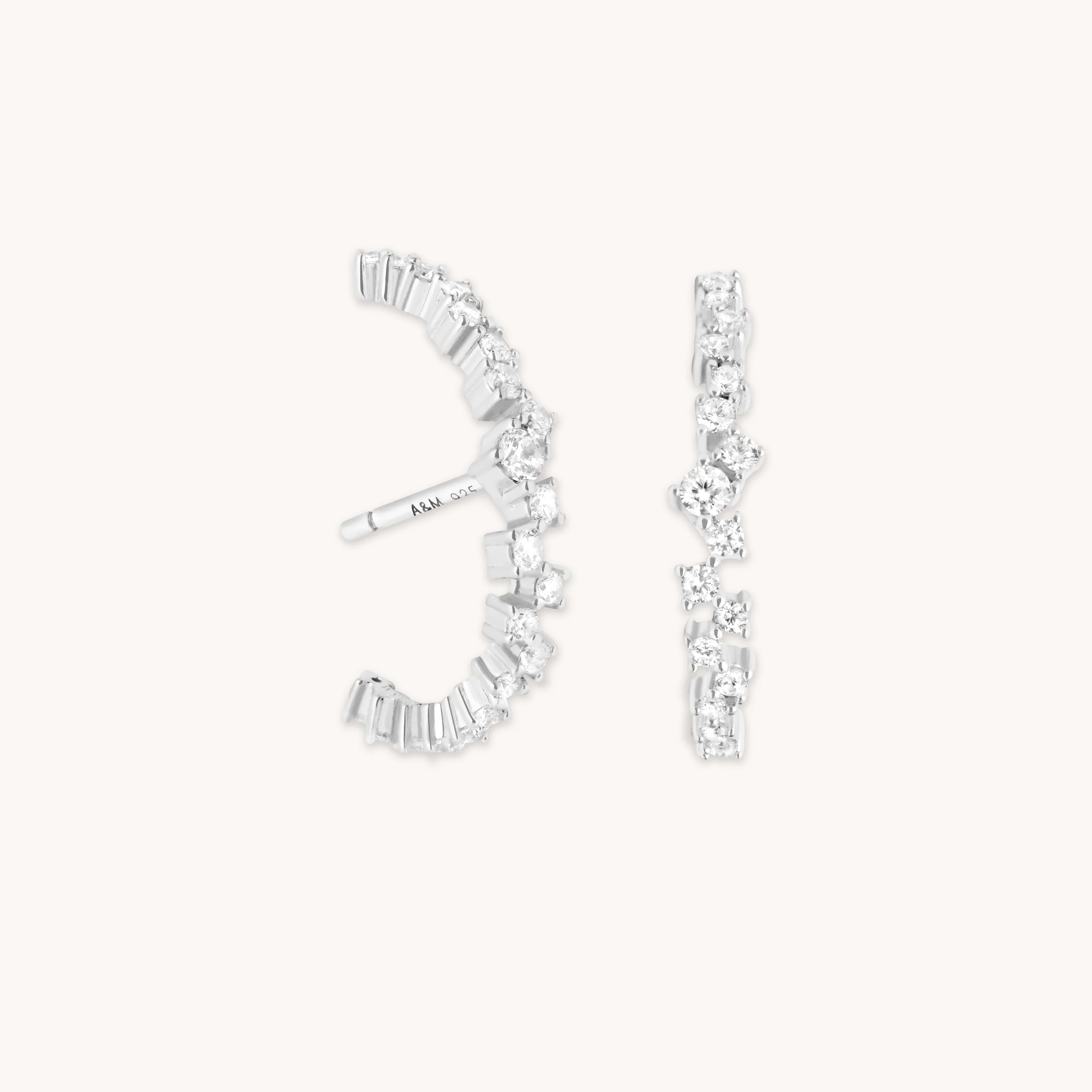 Orbit Crystal Studs in Silver