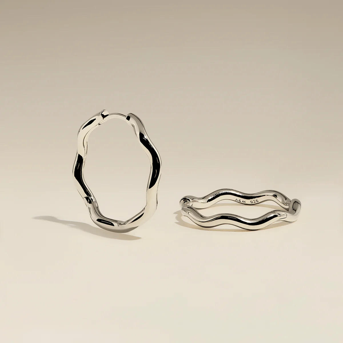 Scalloped Large Hoops in Silver
