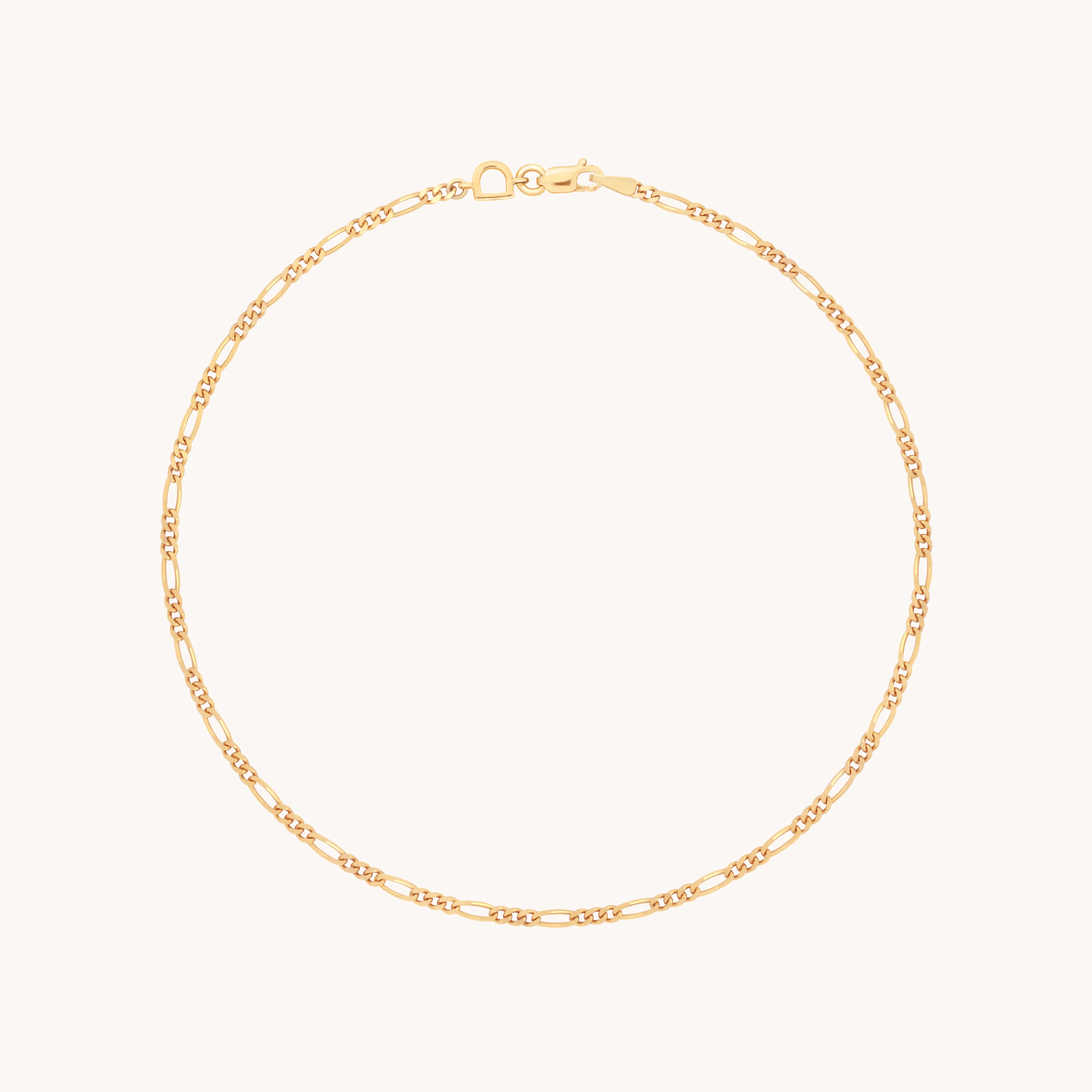 Soho Story Chain Anklet in Solid Gold