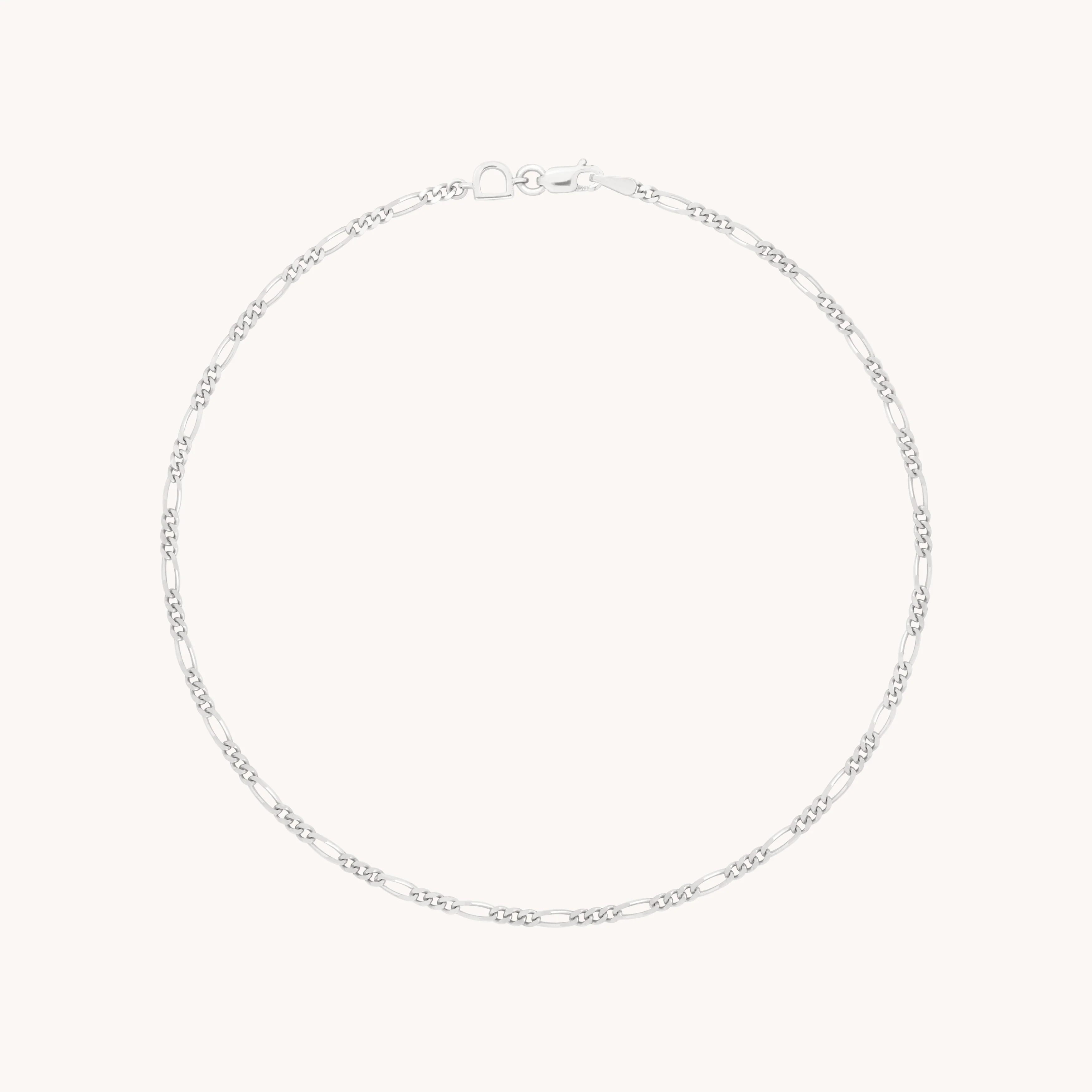 Soho Story Chain Anklet in Solid White Gold