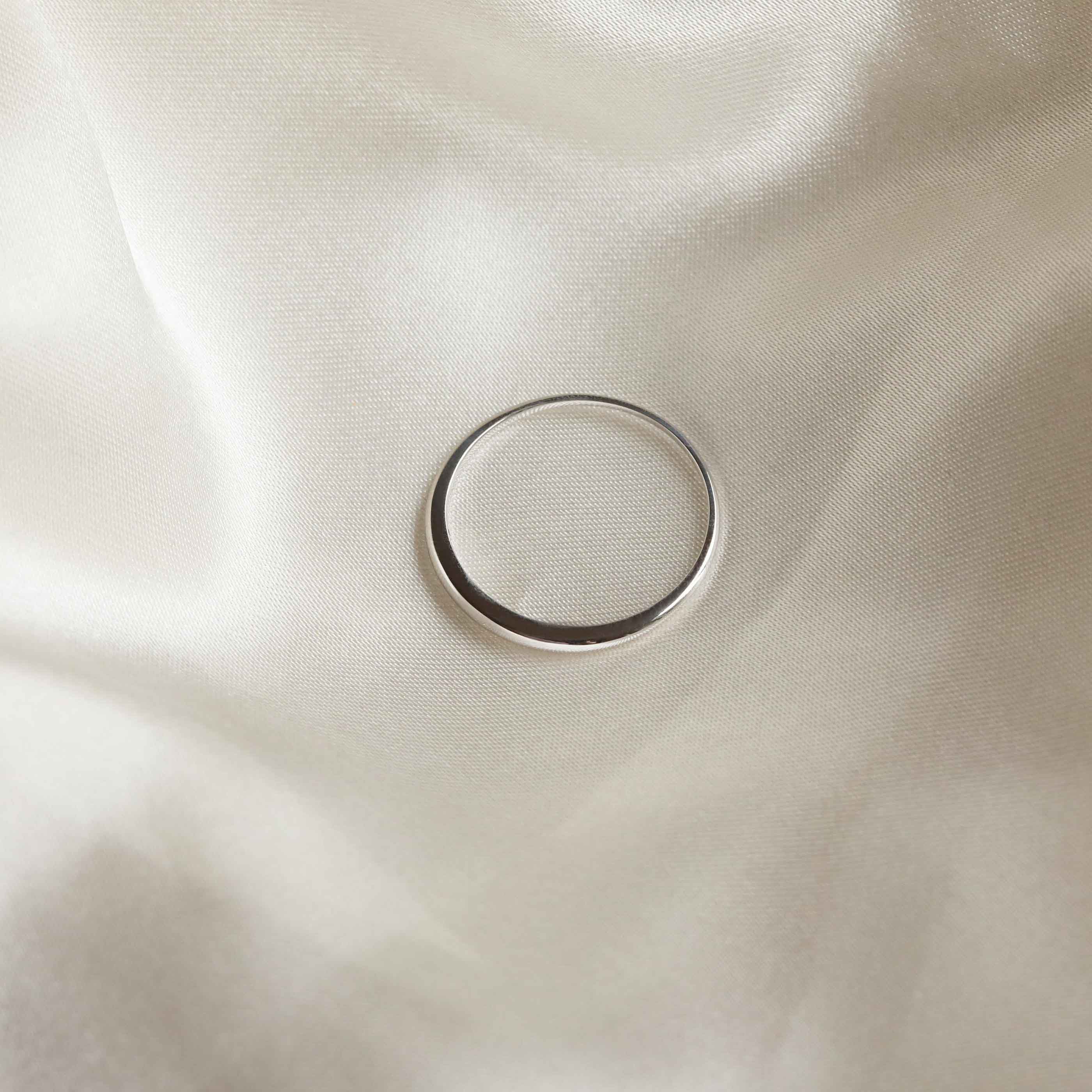 Dome Ring in Solid White Gold - Image 3