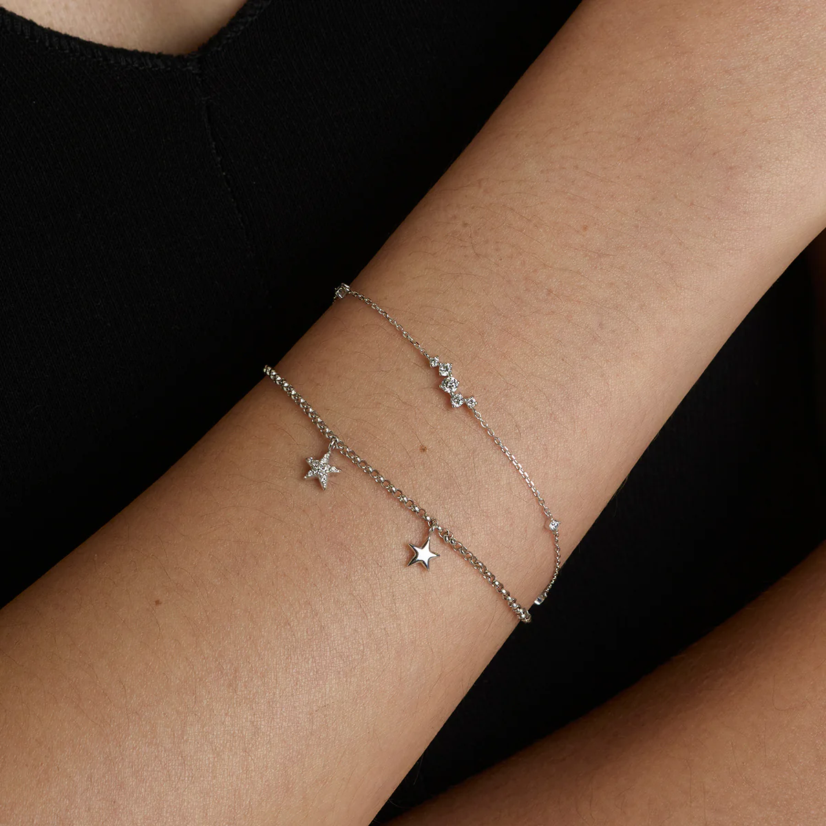 Star Charm 9k White Gold - Image 4