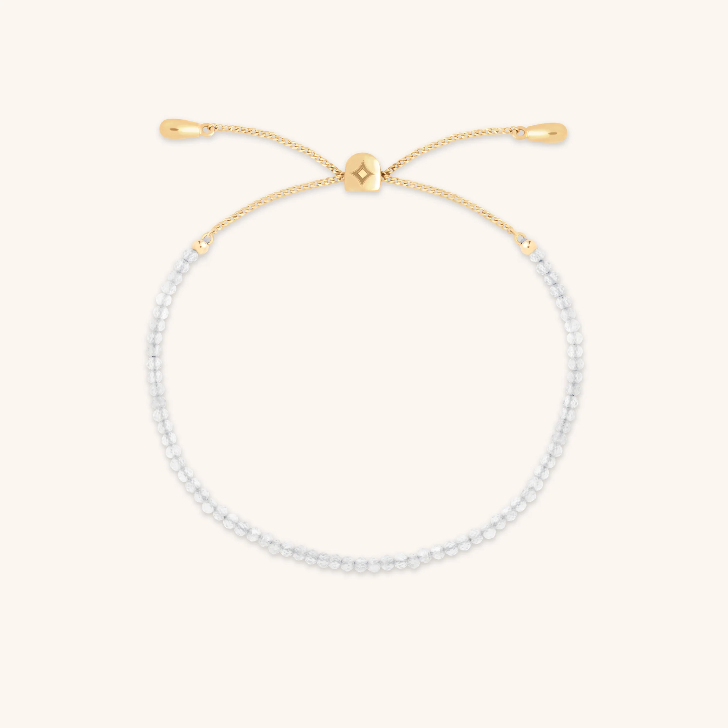 Topaz April Beaded Bracelet in Solid Gold