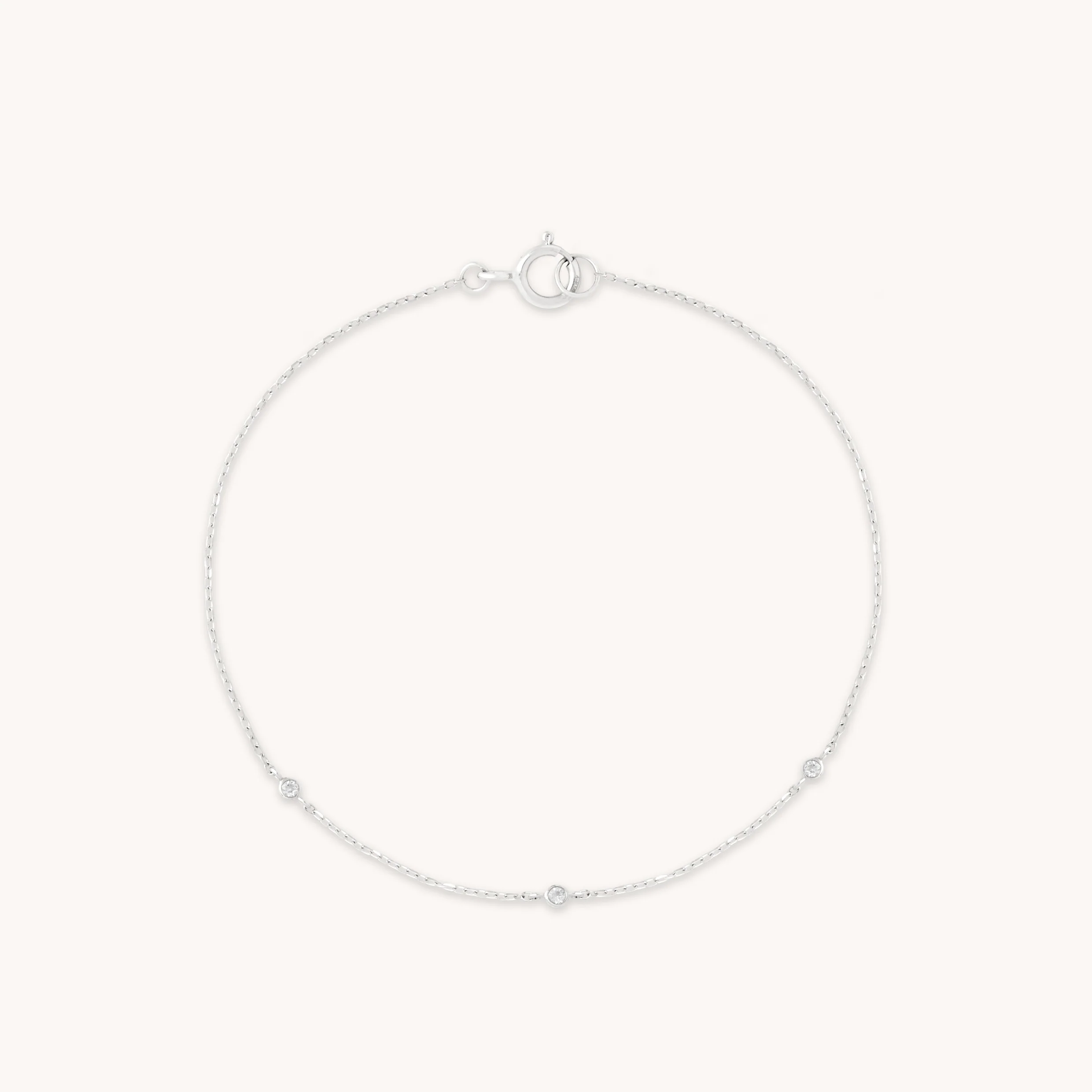 Topaz Charm Bracelet in Solid White Gold