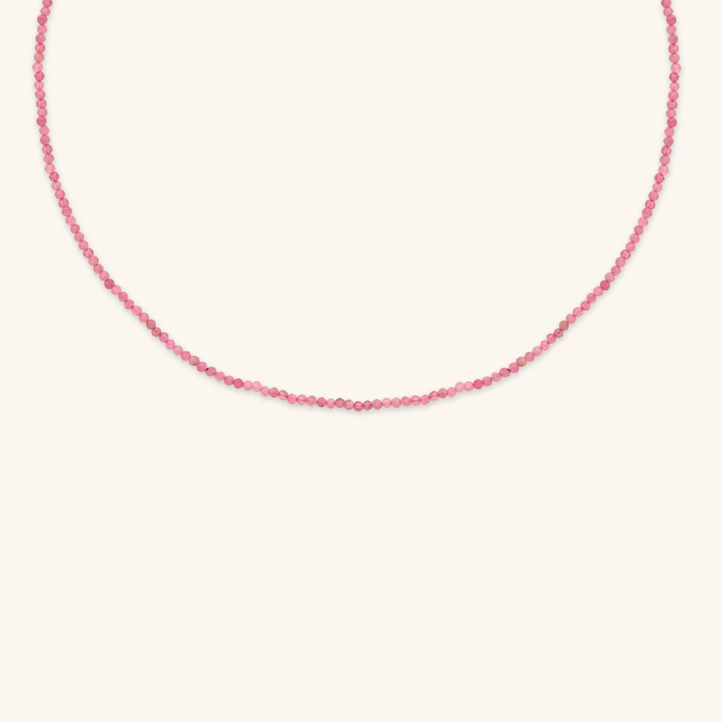 Tourmaline October Beaded Necklace in Solid Gold