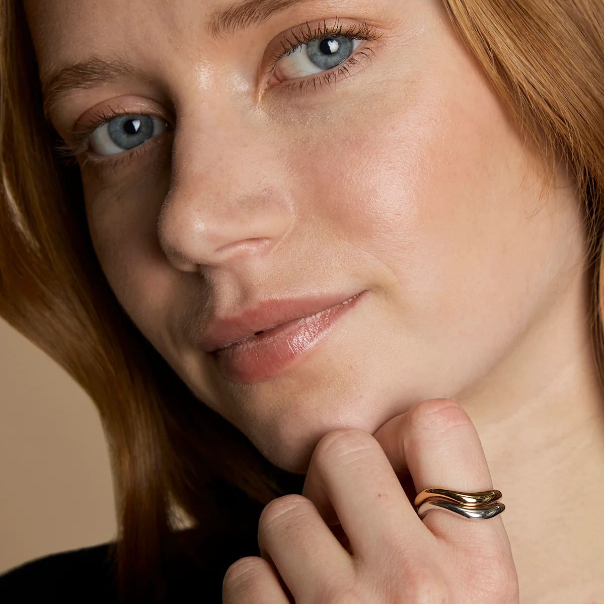 Wave Ring Stacking Set in Mixed Metal - Image 3